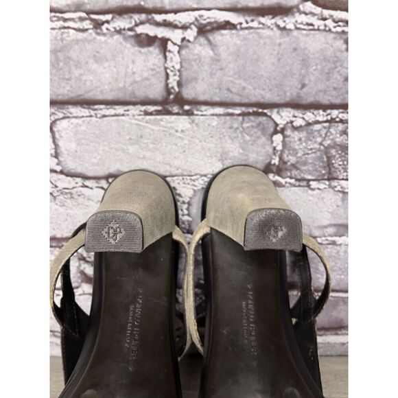 Donald J. Pliner Peggy Gray Shimmer Leather T- Strap Heels Sandals Women Sz 11M - Picture 14 of 16